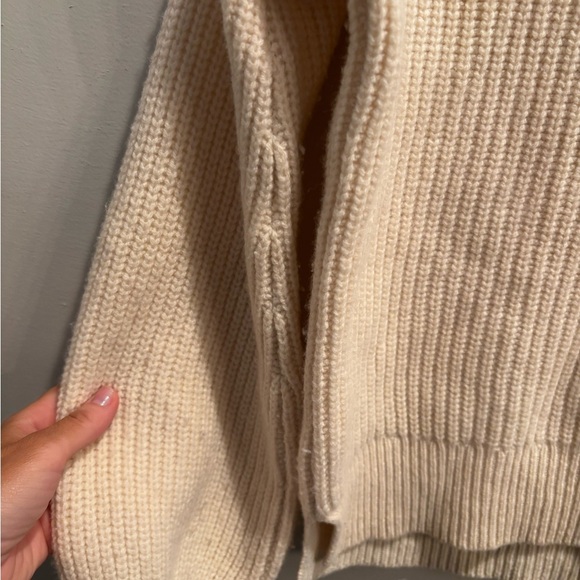 Madewell Beige Button-Shoulder Sweater wool warm winter cabin core cottage - Picture 11 of 15